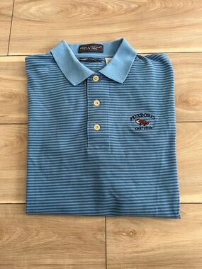 3/$5 Blue Polo with Foxboro Golf Club Logo